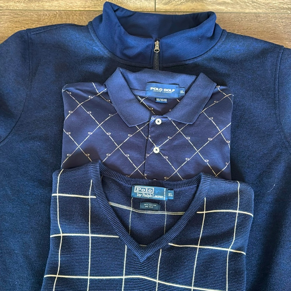 3 pc Golf wear shirt, vest, jacket XL